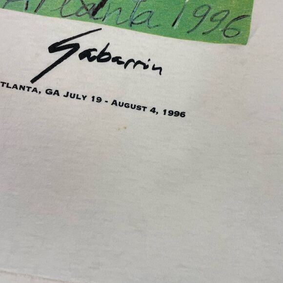 VINTAGE Cristobal Gabarron Art Atlanta 1996 T-shirt Men Large 90s Single Stitch - Picture 3 of 9